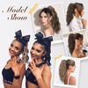 FESHFEN Ponytail Hairpiece with Drawstring, 45 cm Waves Braid Ponytail