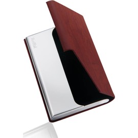 Roffal Business Card Holder, Men's, Women's, 21 Colors to Choose from, Does Not Break Business Cards with Genuine Accessories, s. walnut
