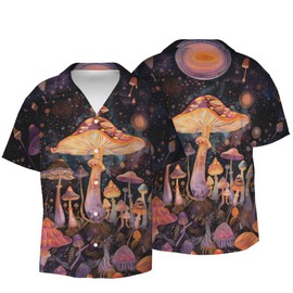 3D Printed Mushroom Graphic T-Shirt | Stylish Unisex Casual Shirt for Men & Women | Soft Breathable Fabric for Spring & Summer | Nature Lovers Gift Idea Size L