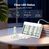 WENJOOP 8-Slot Smart AA AAA Battery Charger for 1.2V NiMH/NiCd