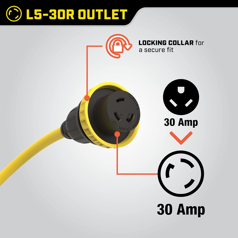 Champion Power Equipment 30-Foot 30-Amp 125-Volt RV Generator Power Cord,