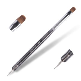 siyuwuro Kolinsky Sable Nail Brush French Nail Brush 2 Way Professional UV Gel Acrylic Nail Art Brush with Dotting Tool for French Manicure Cuticle Clean Up Nail Art Design Brush (6#)