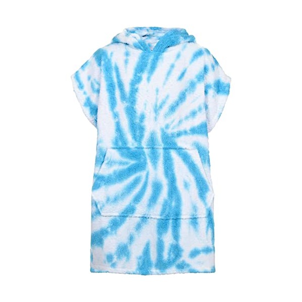A2Z 4 Kids Towel Poncho Bathrobe 100% Cotton Soft Hooded Beach Bathing - Towel Bathrobe 128 Tie Dye Blue 10-13