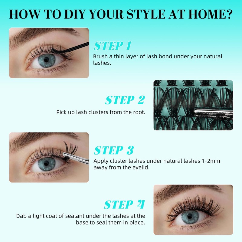 Lash Clusters Eyelashes Cluster Individual Wispy Lashes Thin Band for