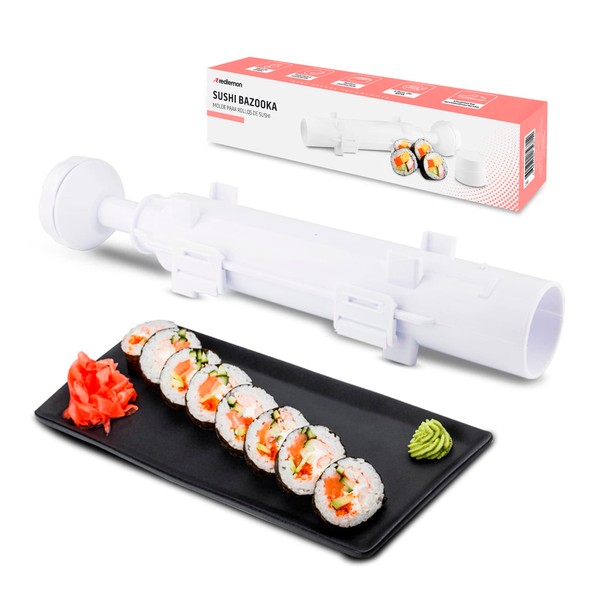 Redlemon Sushi Bazooka: Molde para Hacer Rollos Perfectos, Máquina para Preparar Sushi Fácilmente, Práctico, Plástico Firme y Resistente, Evita Desastres en la Cocina, Sushi Roller