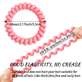 DED Hair Ties,24 Pack No Crease Spiral Hair Ties Hair Elastics,Waterproof Phone Cord Hair Coils, Elastic Ties Hair Accessories for Women Girls Kids