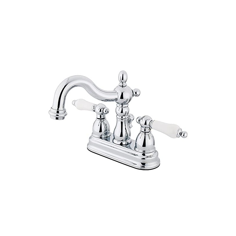 Kingston Brass KB1601PL Heritage 4-Inch Centerset Lavatory Faucet with Porcelain