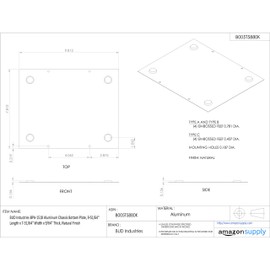 BUD Industries BPA-1518 Aluminum Chassis Bottom Plate 9.81" L x 7.81" W x 0.16" H, Natural
