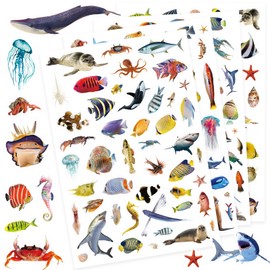 Generic Ocean Animals Stickers 820 Count Ocean Sea Animal Fish Shark Stickers Party Favors Gifts Stickers Decor for Scrapbook Calendar Planner Gift Wrap Decor (Ocean)