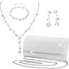 Conjuntos de joyería de Cristal, Embrague de Plata, Collar y