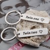 Gzrlyf Twins Keychain Set - One and Two Keychain for