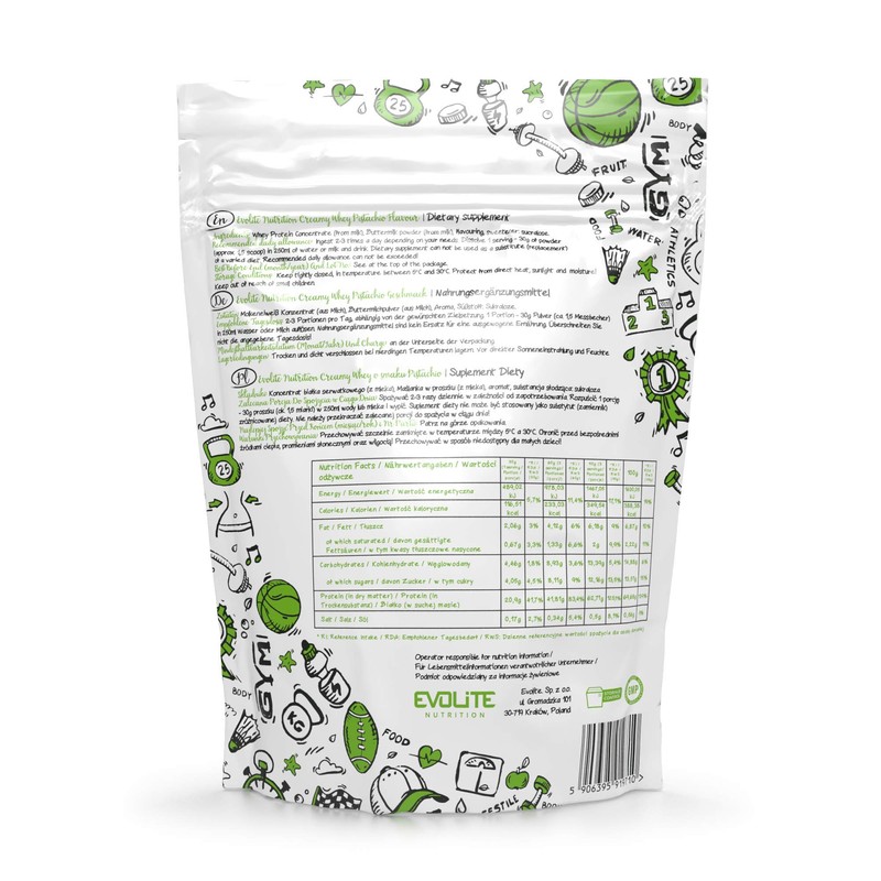 Evolite Whey Protein Powder 700 g with Buttermilk, Pistachio