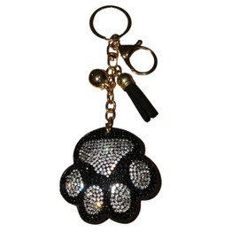 Popfizzy Bling Dog Paw Print Keychain for Girls and Women, Rhinestone Pet Paw Print Bag Charm, Dog Lover Gift Ideas, Paw Print Purse Charm