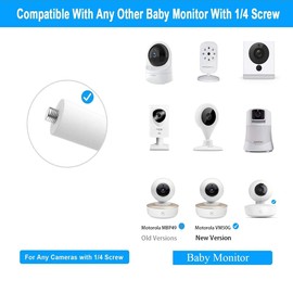 HOLACA Universal Baby Monitor Mount for Arlo/Motorola Baby Monitor/Nannio Monitor/HelloBaby - Versatile for Any Other Cameras with 1/4 Screw Twist Holder Without Tools or Wall Damage(white)