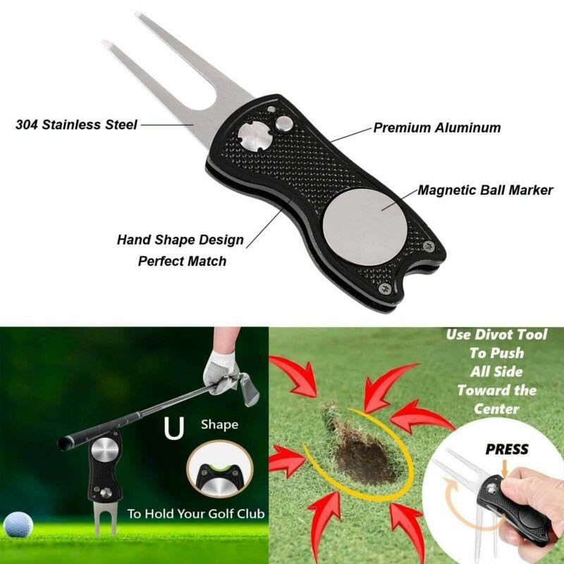 DB Spares Golf Pitch Mark Repairer With Magnetic Marker Switchblade