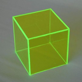 1/8" (0.118") Green Fluorescent Neon Acrylic Plexiglass Sheet 11.875"x11.875" Cast 3mm Thick Nominal Size Azm