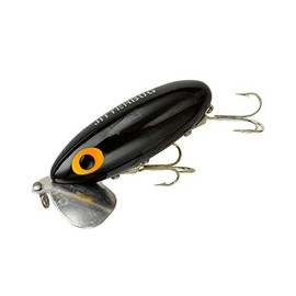 Arbogast Jitterbug Topwater Bass Fishing Lure, Excellent for Night Fishing, Black, 3", 5/8 oz