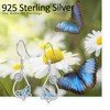 REDSUN Butterfly Earrings 925 Sterling Silver with Cubic Zirconia Butterfly
