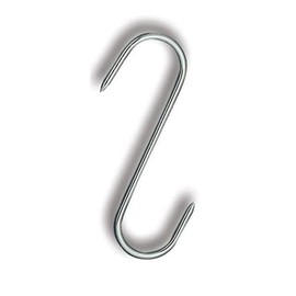 S Shaped Stainless Steel Meat Hooks (10pcs) by Fischer-Bargoin (16cm) (Approx 6")