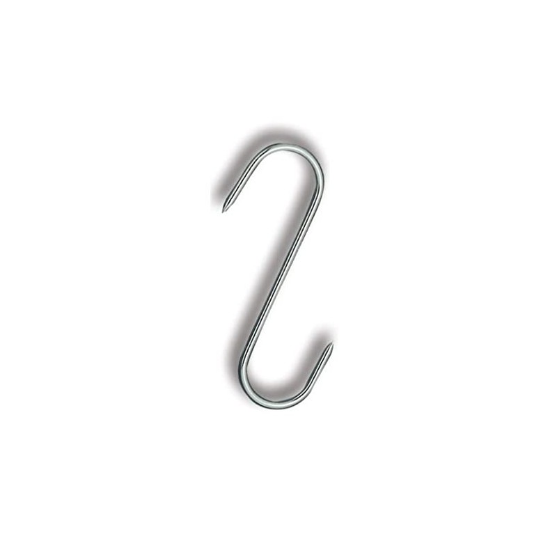 S Shaped Stainless Steel Meat Hooks (10pcs) by Fischer-Bargoin (16cm)