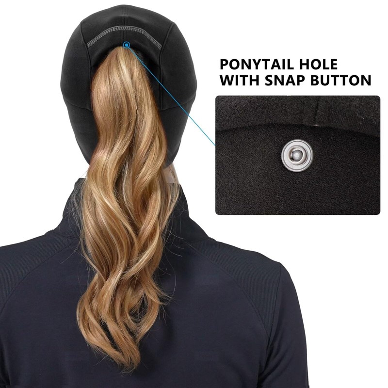 GADIEMKENSD Winter Fleece Hats Reflective Ponytail Hat for Women Baseball