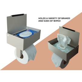 Storage Theory Wipe Holder Wall Mount 1 Pcs Beige - Peel and Stick Flushable Wipe, Toilet Paper Holder Bathroom Organizer
