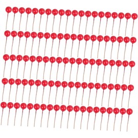 PRETYZOOM Bayas Artificiales Decorativas 1 Cm Doradas, 100 Piezas, Bolitas Falsas para Guirnaldas De Navidad, Accesorios Flexibles para Manualidades,