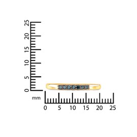 Rafaela Donata Women's Ring 925 Sterling Silver Yellow Gold-Plated 14 Carat with Blue Diamond Gemstone Ring Size 1.50 mm, Diamond