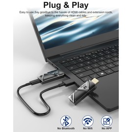 Wireless HDMI Transmitter and Receiver with Adapter 4K, Wireless HDMI Extender 1080P HDMI Wireless Kit, Plug & Play, Support 2.4/5GHz for Streaming Video and Audio to Monitor from Laptop/Pc/Tv Box