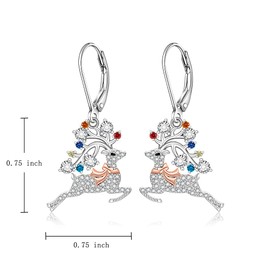 Christmas Reindeer Earrings Christmas Earrings for Women Sterling Silver Deer Earring Antler Studs Cute Animal Dainty Holiday Xmas Jewelry Gifts