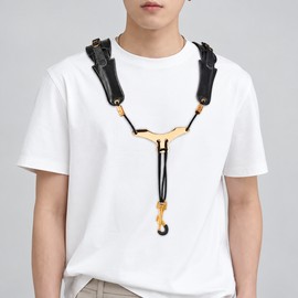 Adjustable PU Leather Saxophone Shoulder Strap – Comfortable Instrument Neck Strap for Alto, Tenor & Soprano Saxophones