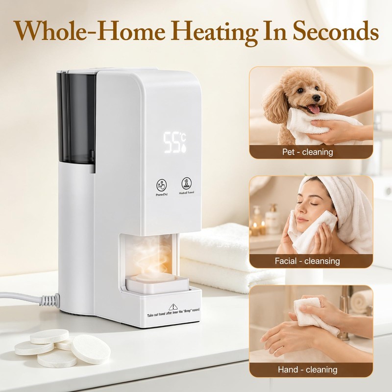 Hot Towel Dispenser, Smart Automatic Hot Towel Warmer, 5-Second Fast