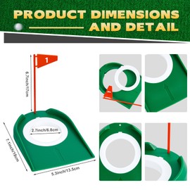 Sotiff 3 Pcs Golf Putting Cup Golf Hole Training Aids Golf Accessories Golf Training Putters with Plastic Flag for Kid Adult Green Office Garage Yard Indoor Outdoor Practice (Red)