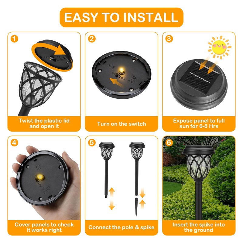 ruhotili Solar Outdoor Lights, Outdoor Waterproof IP65, Bright Powered by