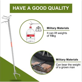 HOOJUKE Reptile Tongs Snake Grabber Tool Lock,47-inch Aluminum Alloy，Easy to Carry, Foldable and Light with Zigzag Wide Jaw, Stainless Steel Professional Outdoor Catch (47)
