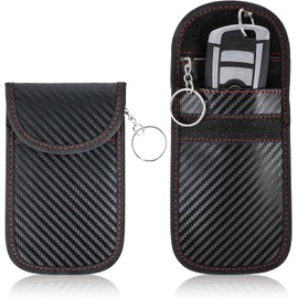 2PCS Faraday Pouch for Car Keys – RFID Key Signal Blocking Pouch Anti-Theft Keyless Entry Car Key Signal Blocker Case for Remote Fobs Protection (Black)