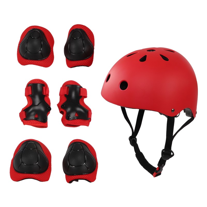 7pcs/set Children Safety Helmet Knee Elbow Pad Sets Breathable Riding