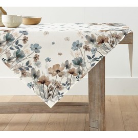 Artoid Mode Wild Ink Painting Flowers Leaves Spring Table Linen Kitchen Table Decoration Indoor Holiday Party Decor 120 x 120 cm