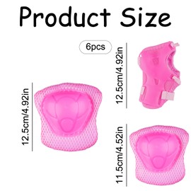 Luckious 6PCS Children's Knee Wrist and Elbow Protectors, Children's Adjustable Roller Skate Skateboard Protectors, Protective Gear Sets for Children's Roller Skates, Bicycles, Skateboards