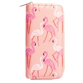 Timlee Cute Flamingo Wallets Long Purse For Girls Women Unicorn Zipper Wallet Christmas Gift(Flamingo Pink)