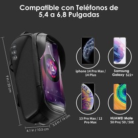 WOTOW Bolsa para Cuadro de Bicicleta Ciclismo, Bolsa Impermeable Reflectant para Teléfono Celular Accesorio Herramienta, Pantalla Táctil, Ranura para Audífonos, Compatibilidad Universal Fácil Instalar