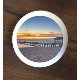 White BOARDWALK BEACH BASE WHITE CERAMIC KNOB KITCHEN CABINET DRESSER KNOB DECOR