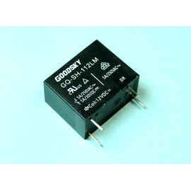 (RR #33) 2pcs GoodSky 12V Relay, SPST, 5A 250VAC, 5A 30VDC, GQ-SH-112LM