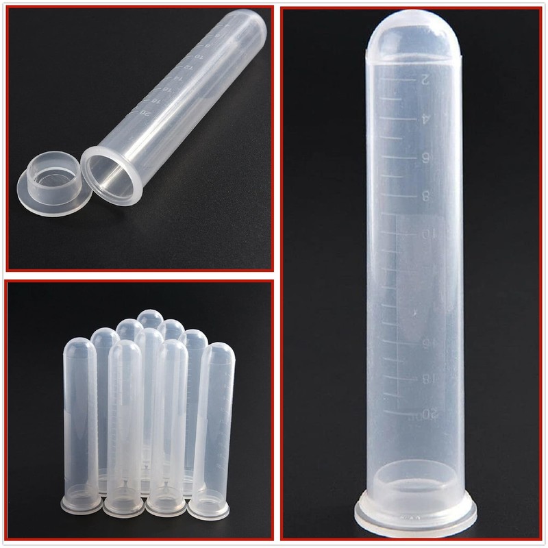 HUAZIZ 20pcs 20ml Plastic Centrifuge Tubes, Polypropylene Graduated Microcentrifuge Tubes,