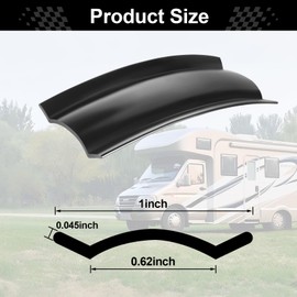 JUSTTOP 1" RV Vinyl Trim Molding Insert, Weather Stripping Exterior Flexible Molding, Screw Cover RV Boat Camper Travel Trailer (50FT, Black)