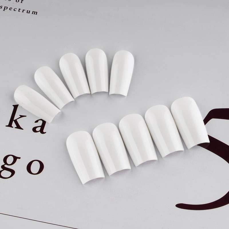 KXAMELIE Ivory White Medium Coffin Nails - Press On, Glue