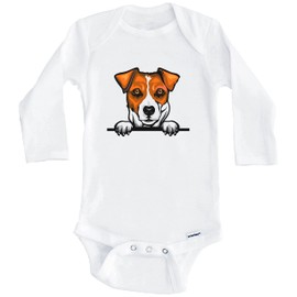 Jack Russell Terrier Dog Breed Cute One Piece Baby Bodysuit (Long Sleeve), 24 Months White