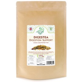 Digestea Tea Natural Digestion Support Loose Tea Mix of Herbs and Fruits – Peppermint & Coriander & Cumin & Fennel & Ginger & Pineapple & more – Gut Health – Metabolism (175g)