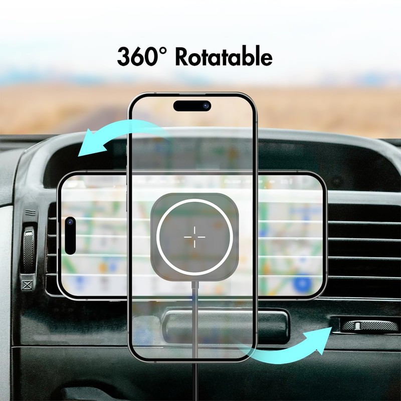 LogiLink PA0329 - Magnetische, Kfz-Smartphonehalterung mit kabellosem High-Speed-Laden, mit Überspannungsschutz