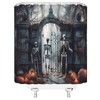 UPUMKSK Spooky Halloween Shower Curtain Horror Skeleton Gothic Castle Scary